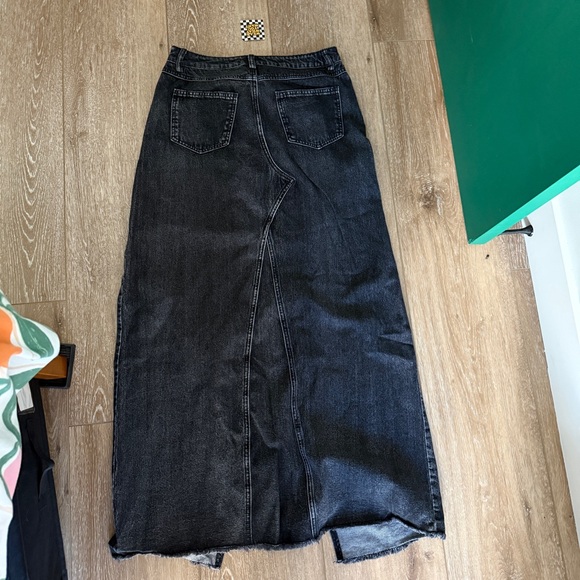 Dressed in LALA Asymmetrical Denim Maxi Skirt - Picture 2 of 3